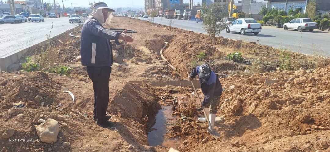 اجرای پروژه توسعه فضای سبز بلوار انقلاب یاسوج